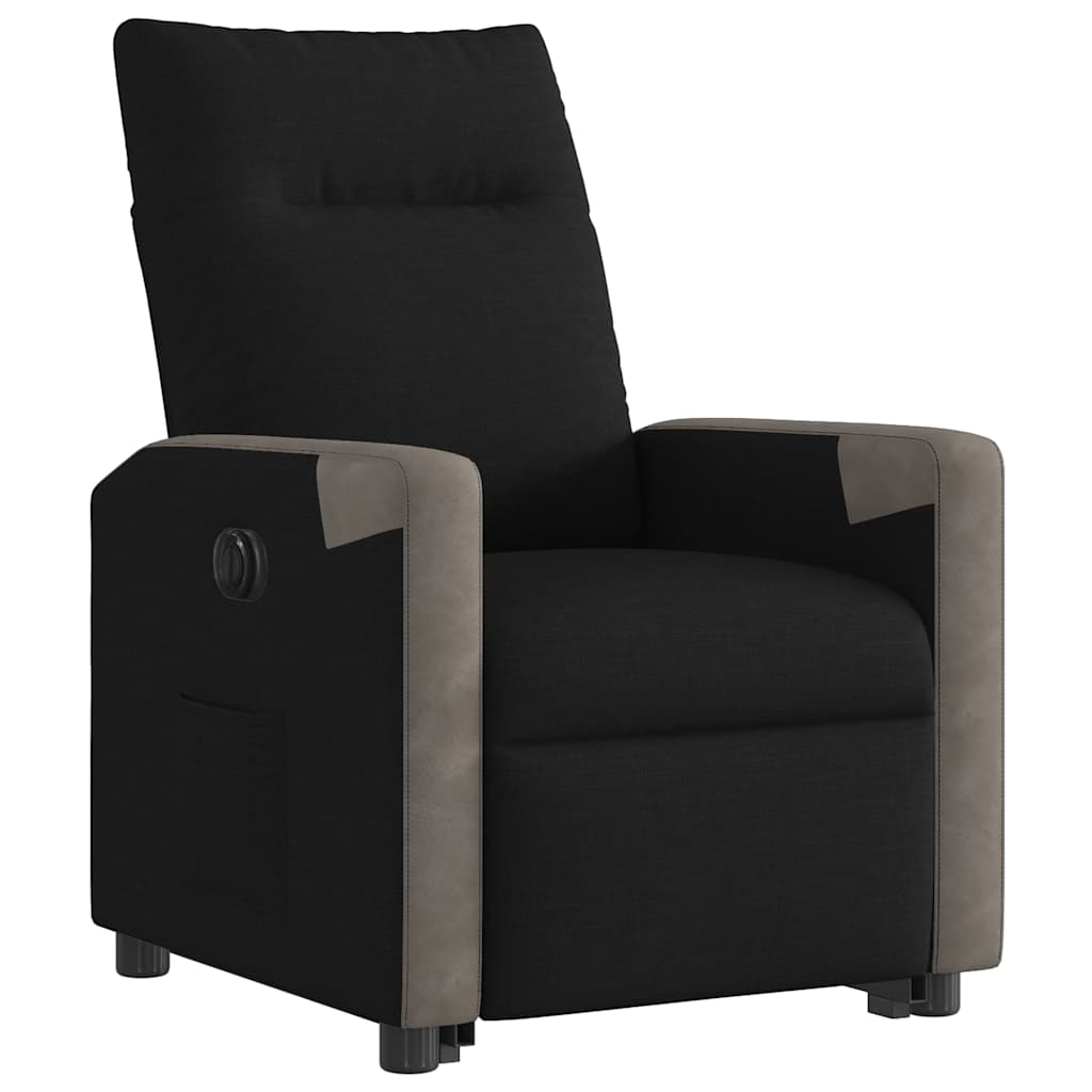 Fotoliu electric rabatabil cu ridicare, negru, textil GartenMobel Dekor