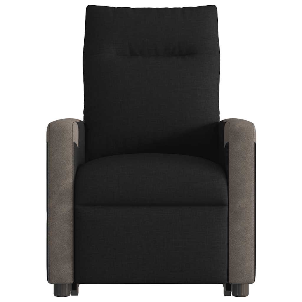 Fotoliu electric rabatabil cu ridicare, negru, textil GartenMobel Dekor