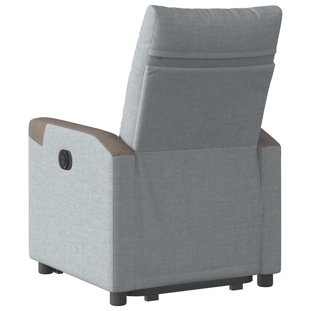 Fotoliu rabatabil cu ridicare, gri deschis, material textil GartenMobel Dekor
