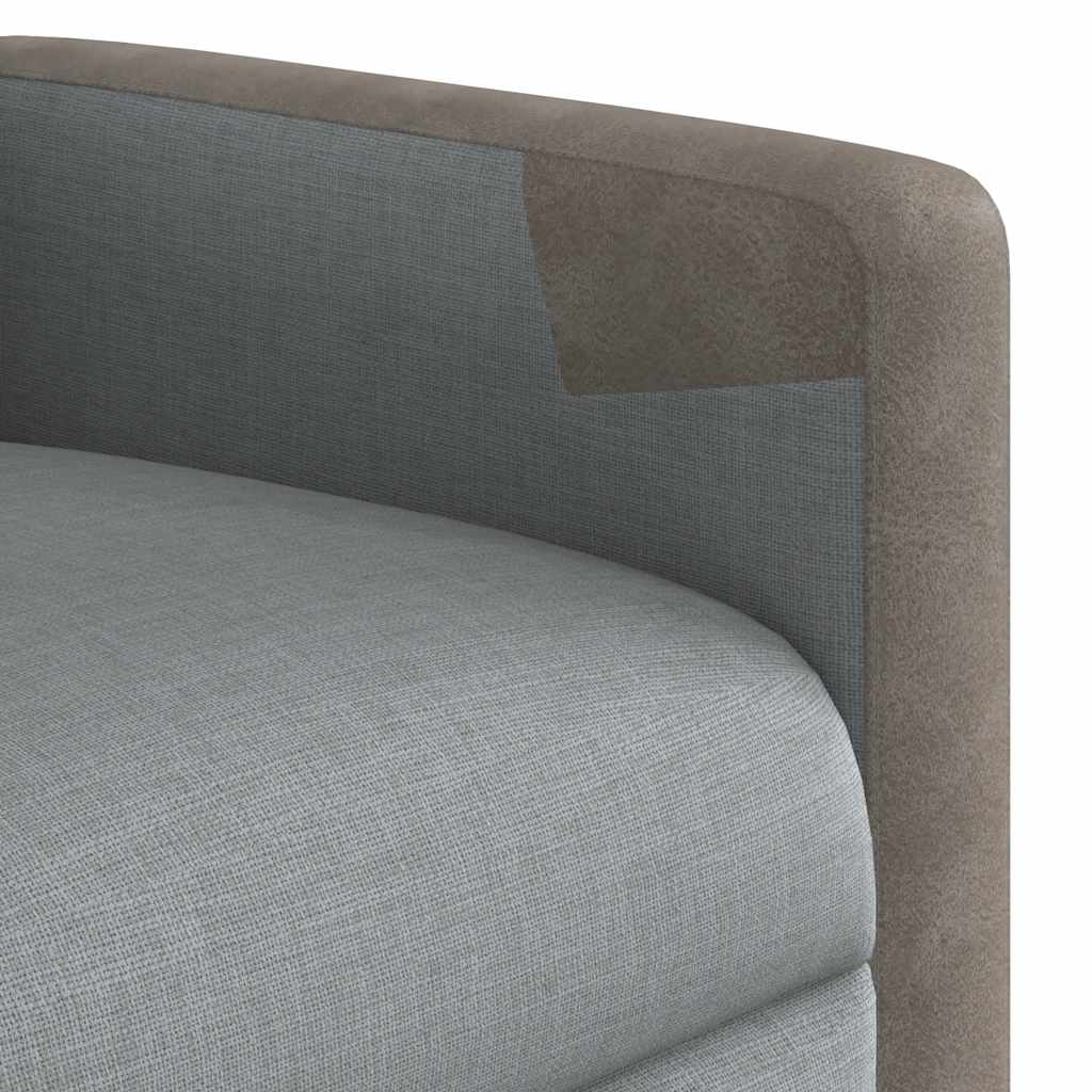 Fotoliu rabatabil cu ridicare, gri deschis, material textil GartenMobel Dekor