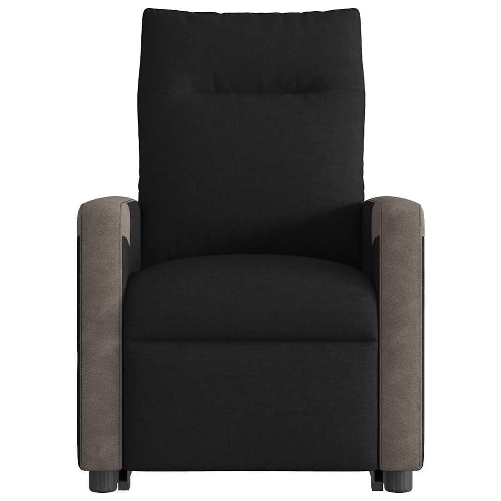 Fotoliu rabatabil cu ridicare pe verticală, negru, textil GartenMobel Dekor