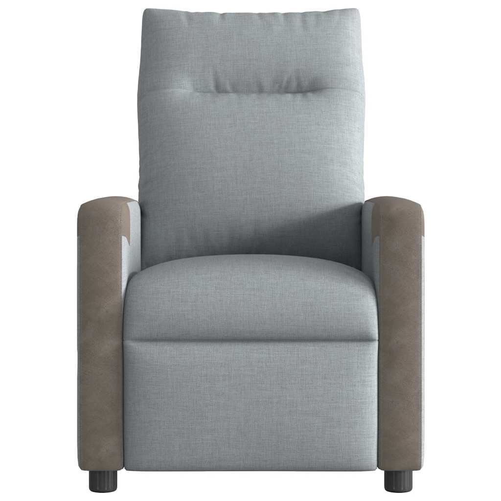 Fotoliu rabatabil electric, gri deschis, textil GartenMobel Dekor