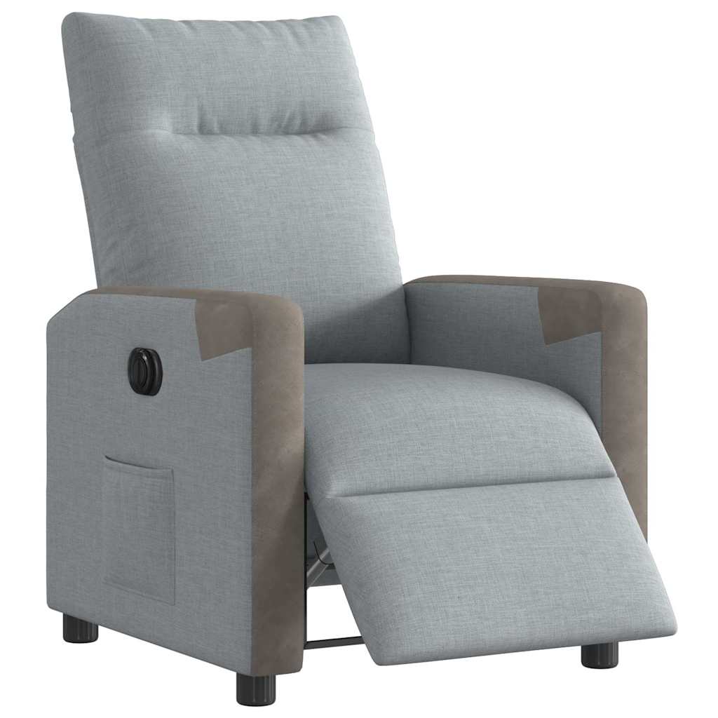 Fotoliu rabatabil electric, gri deschis, textil GartenMobel Dekor