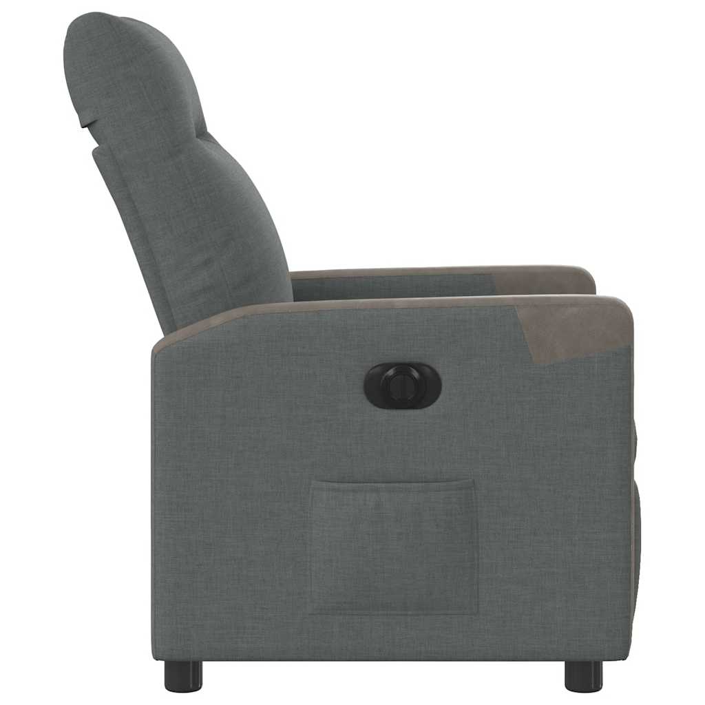 Fotoliu rabatabil electric, gri închis, material textil GartenMobel Dekor