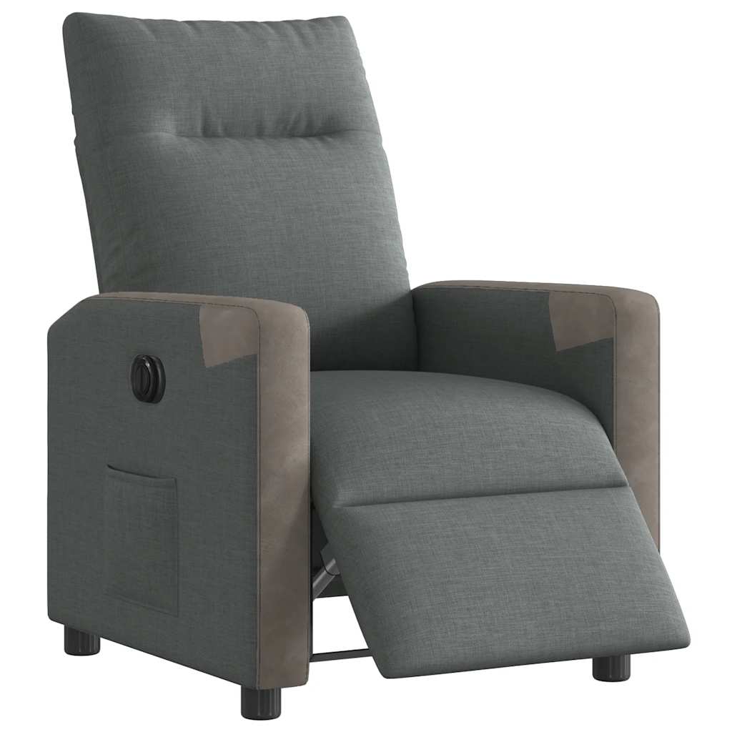 Fotoliu rabatabil electric, gri închis, material textil GartenMobel Dekor