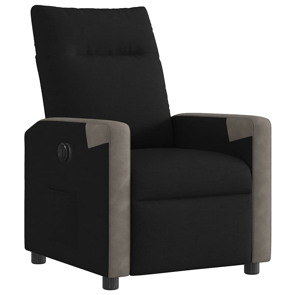 Fotoliu rabatabil electric, negru, material textil GartenMobel Dekor