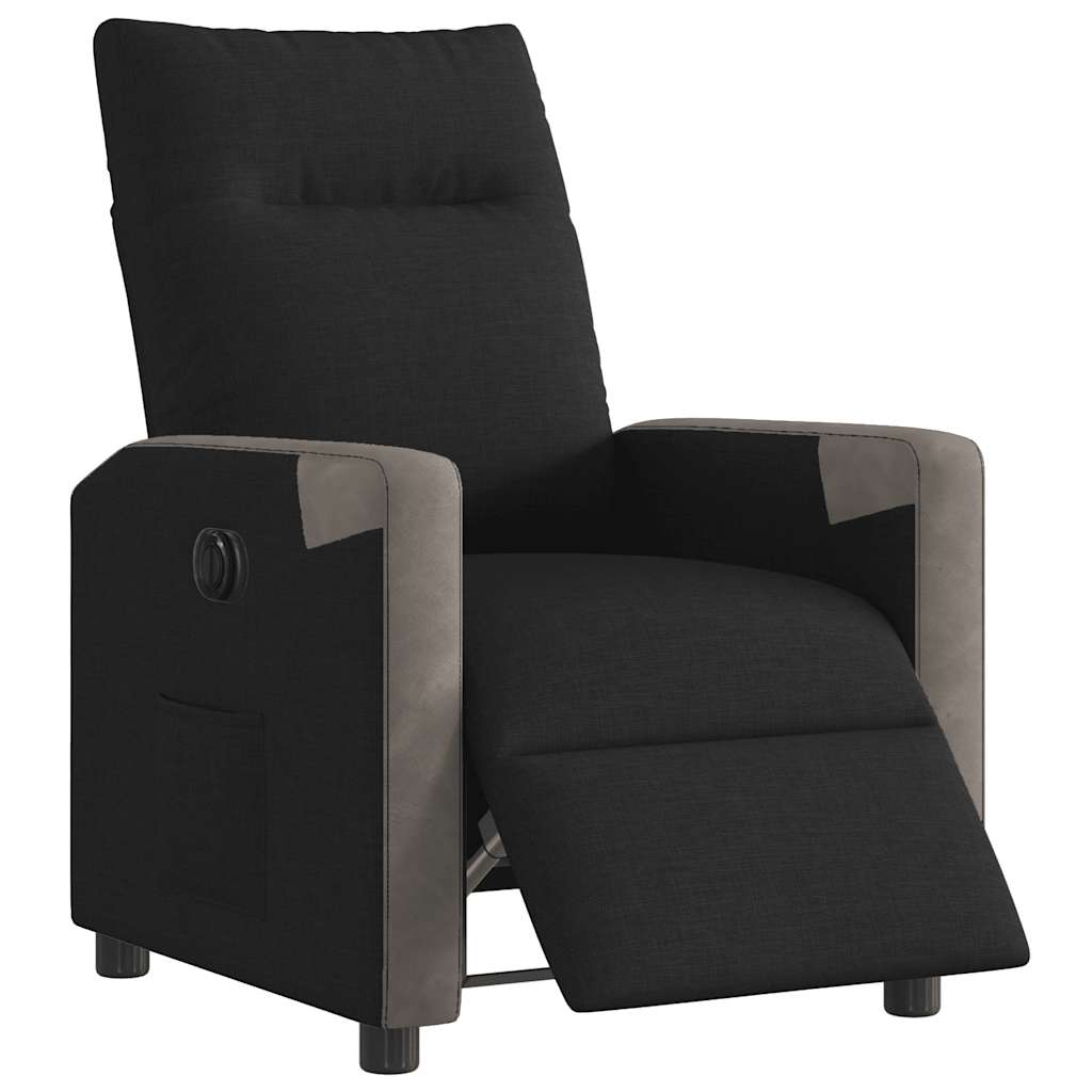Fotoliu rabatabil electric, negru, material textil GartenMobel Dekor