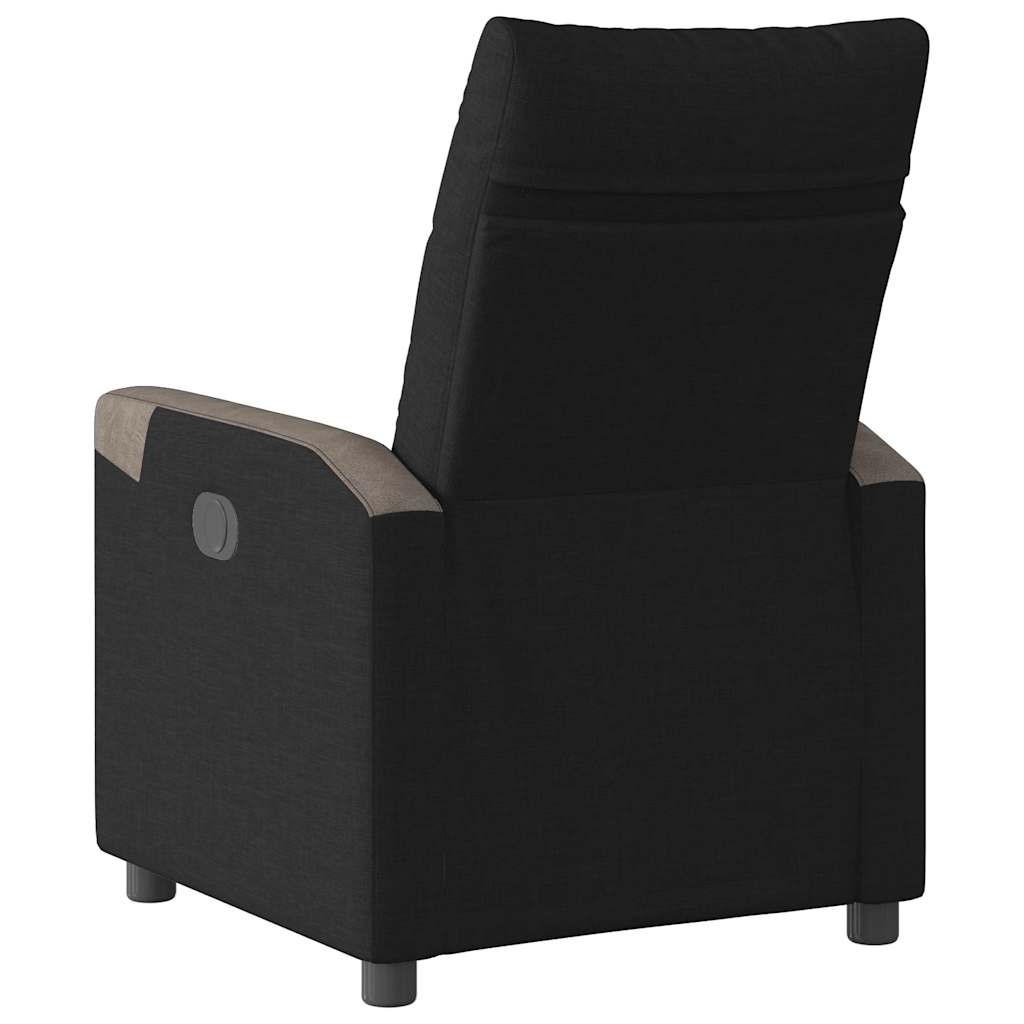 Fotoliu rabatabil electric, negru, material textil GartenMobel Dekor