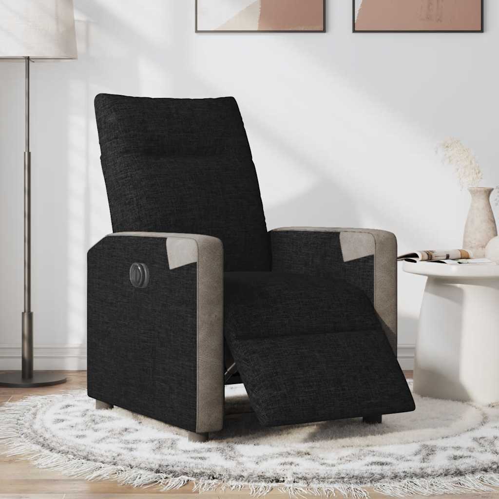 Fotoliu rabatabil electric, negru, material textil GartenMobel Dekor
