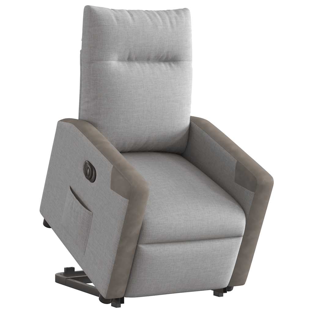 Scaun reclinabil electric, țesătură gri nor GartenMobel Dekor