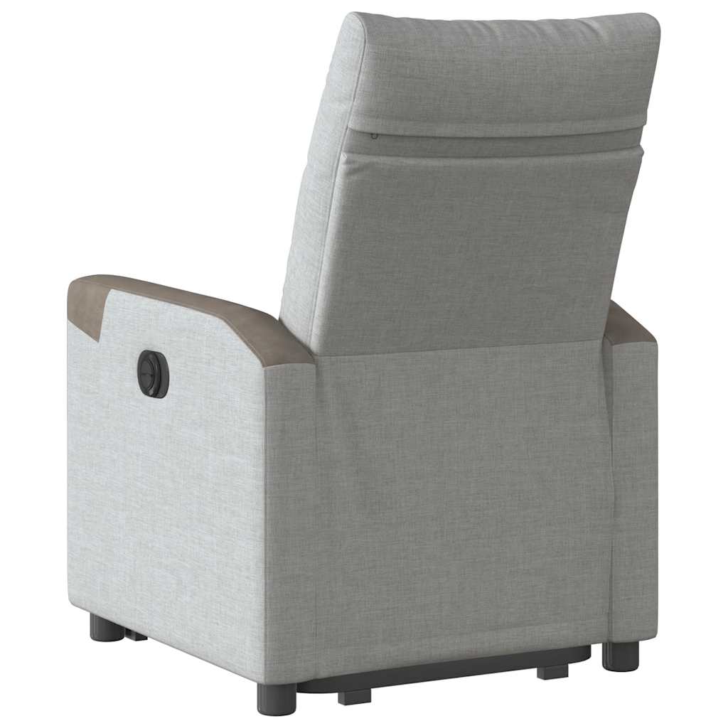 Scaun reclinabil electric, țesătură gri nor GartenMobel Dekor