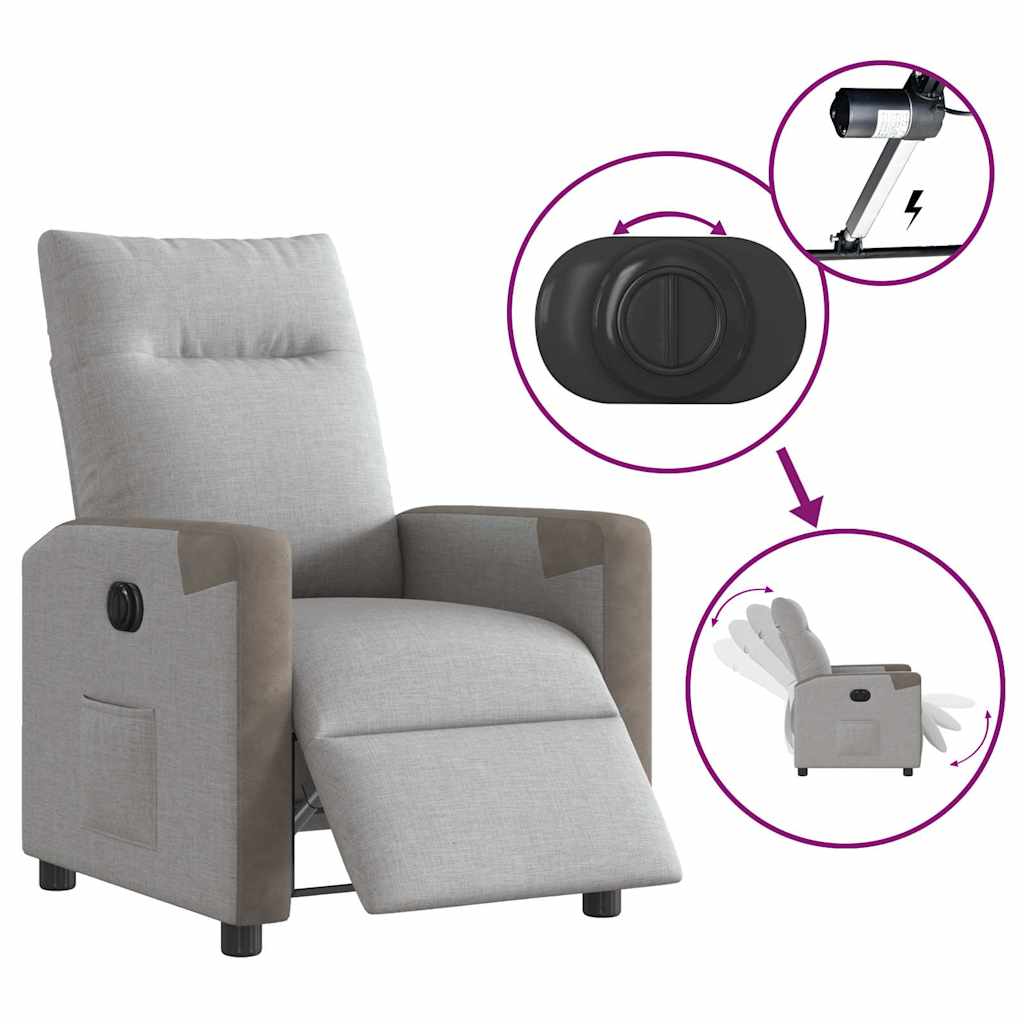 Scaun reclinabil electric Cloud Grey Fabric GartenMobel Dekor