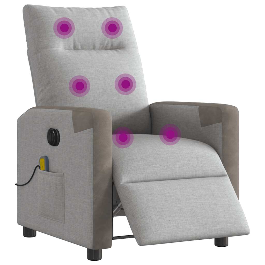 Scaun reclinabil electric pentru masaj Cloud Grey Fabric GartenMobel Dekor