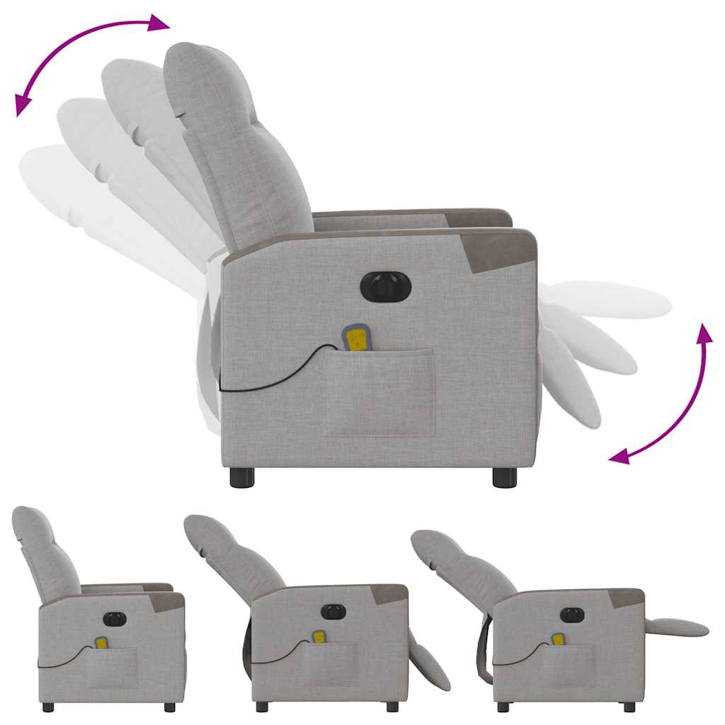 Scaun reclinabil electric pentru masaj Cloud Grey Fabric GartenMobel Dekor