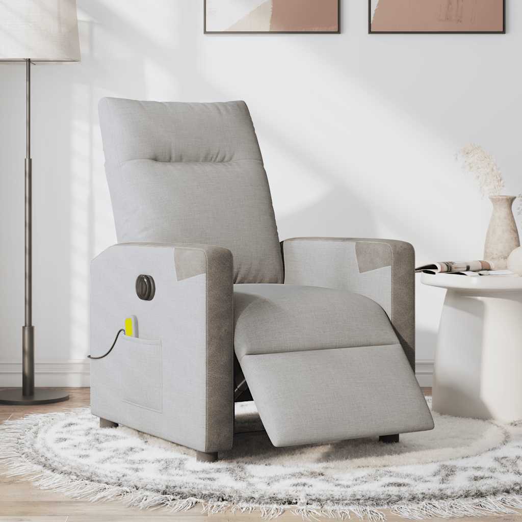 Scaun reclinabil electric pentru masaj Cloud Grey Fabric GartenMobel Dekor