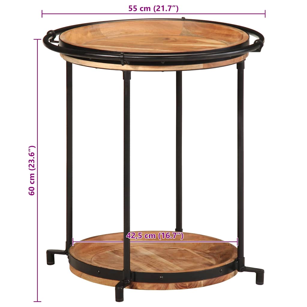 Masă laterală, Ø55x60 cm, lemn masiv de acacia GartenMobel Dekor