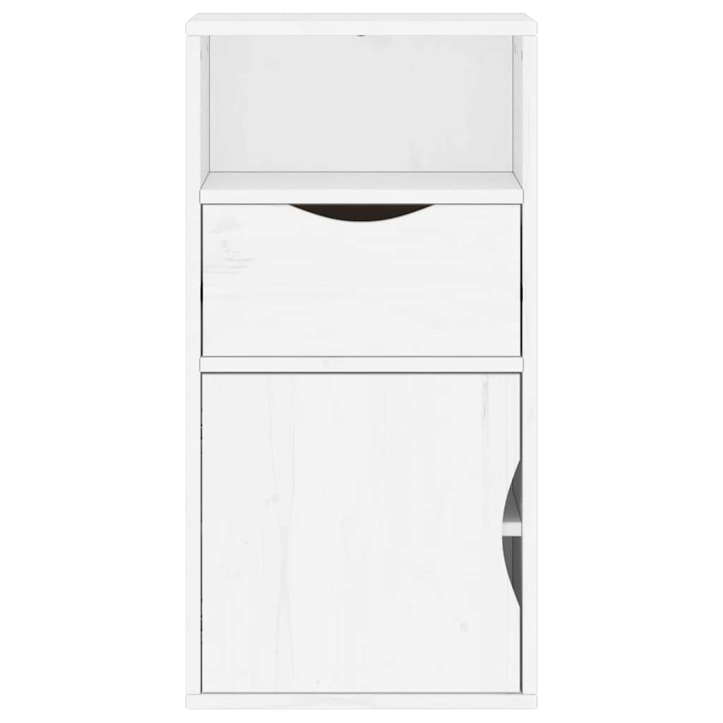 Dulap lateral cu sertar „ODDA” alb 40x24x79cm lemn masiv de pin GartenMobel Dekor