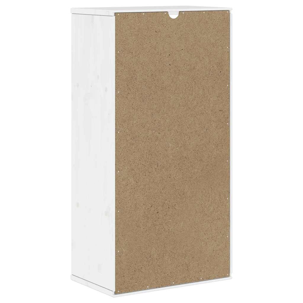 Dulap lateral cu sertar „ODDA” alb 40x24x79cm lemn masiv de pin GartenMobel Dekor