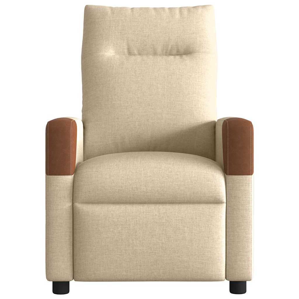 Fotoliu rabatabil, crem, material textil GartenMobel Dekor