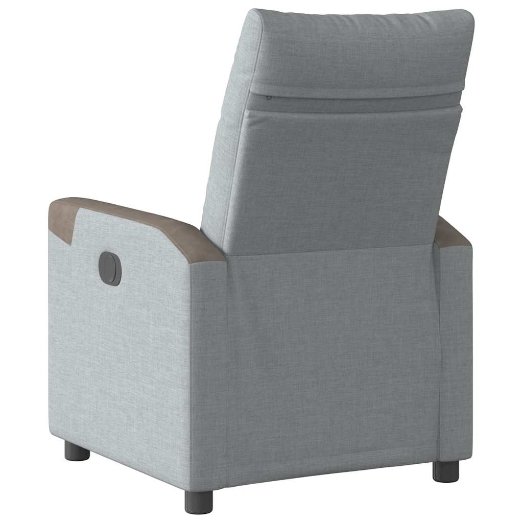Fotoliu rabatabil, gri deschis, material textil GartenMobel Dekor