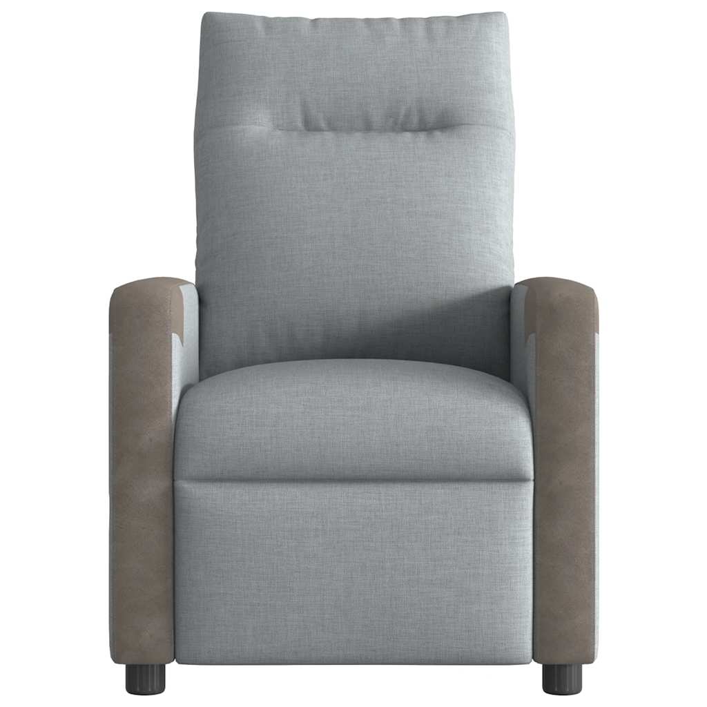 Fotoliu rabatabil, gri deschis, material textil GartenMobel Dekor