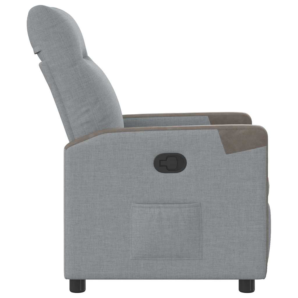 Fotoliu rabatabil, gri deschis, material textil GartenMobel Dekor