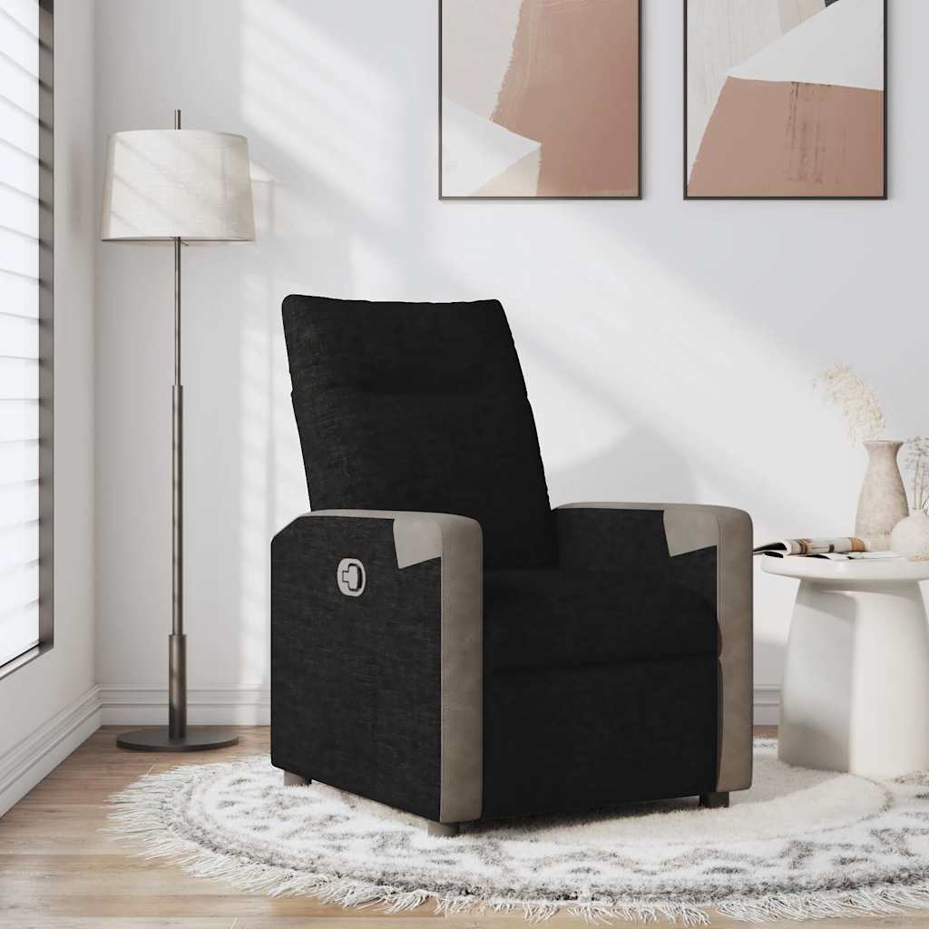Fotoliu rabatabil, negru, material textil GartenMobel Dekor