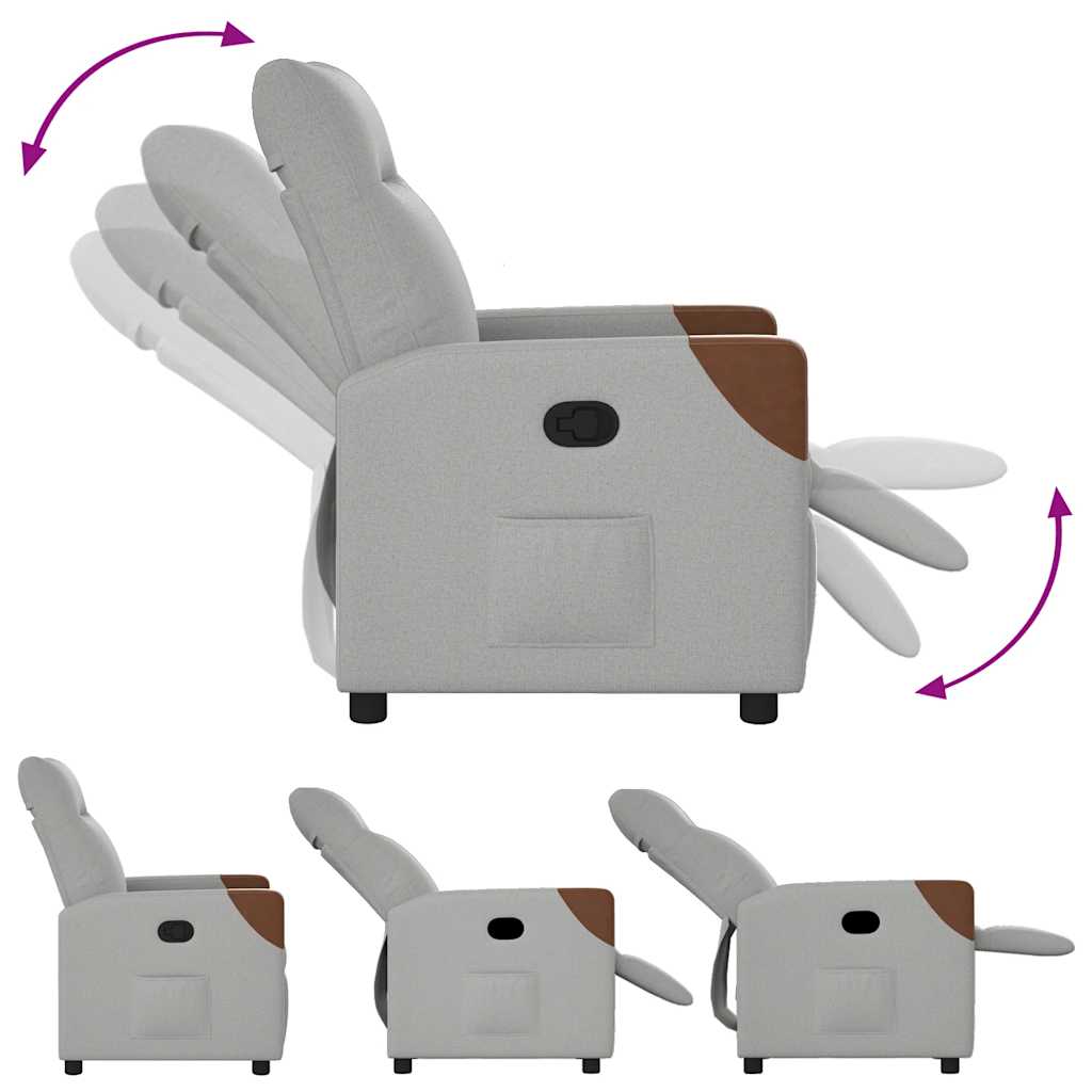 Scaun extensibil din stofă gri nor GartenMobel Dekor