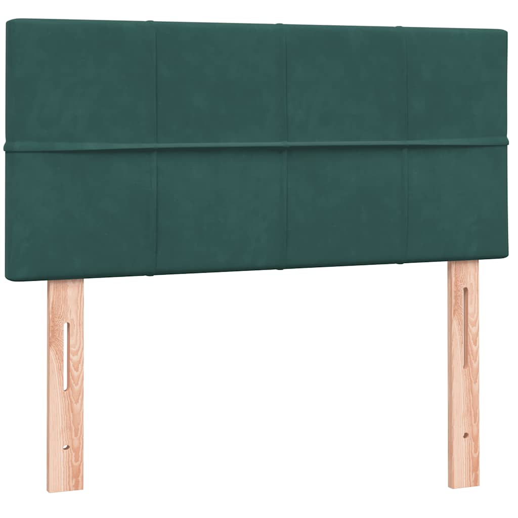 Pat box spring cu saltea, verde închis, 80x220 cm, catifea GartenMobel Dekor