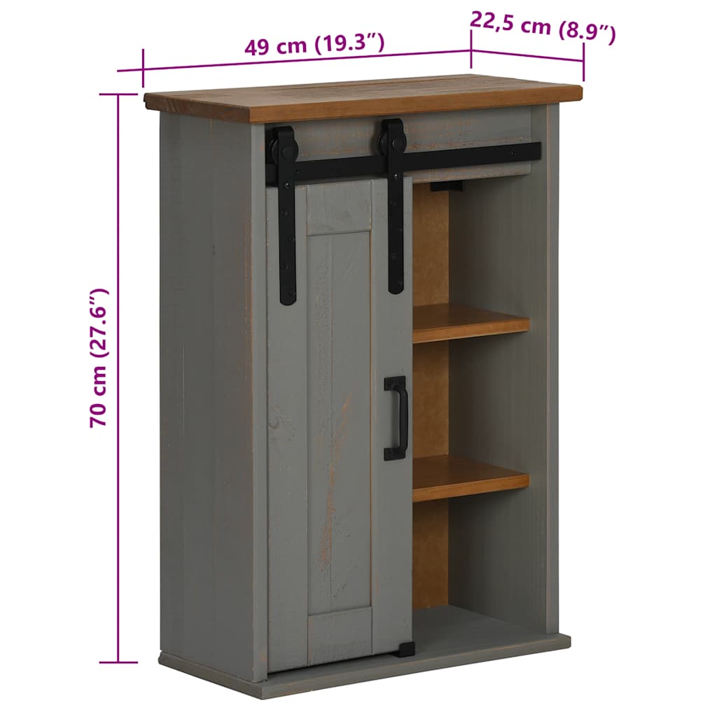 Dulap suspendat HALDEN cu ușă glisantă gri 49x22,5x70 cm pin GartenMobel Dekor