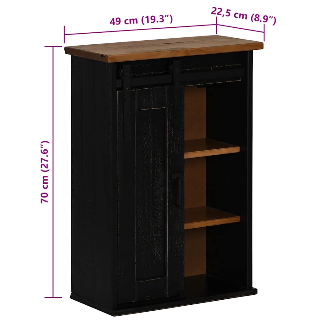 Dulap suspendat HALDEN cu ușă glisantă negru 49x22,5x70 cm pin GartenMobel Dekor