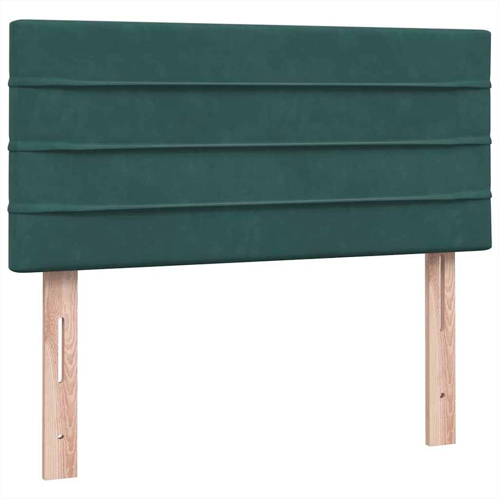 Pat box spring cu saltea, verde închis, 80x220 cm, catifea GartenMobel Dekor
