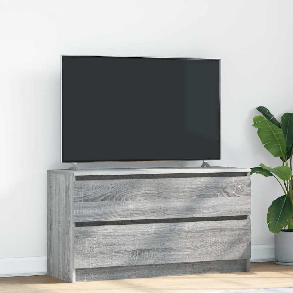 Comodă TV, gri sonoma, 100x35x54 cm, lemn compozit GartenMobel Dekor