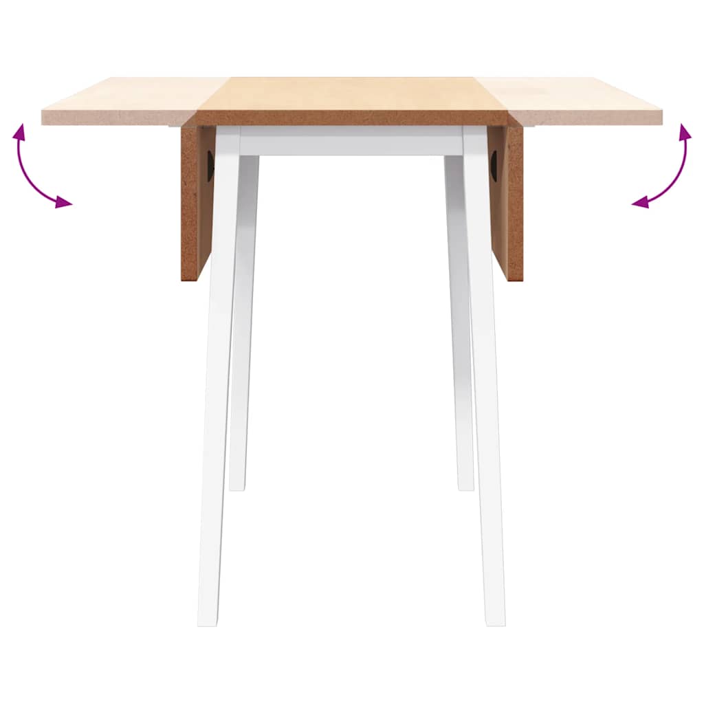 Masa de sufragerie alb din lemn masiv cauciuc GartenMobel Dekor