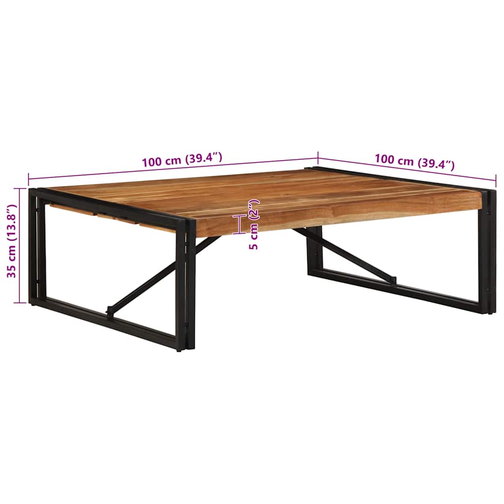 Masuta de cafea 100x100x35 cm din lemn masiv de salcam GartenMobel Dekor