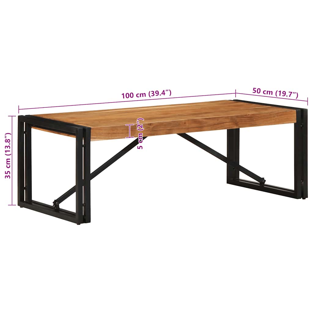 Masuta de cafea 100x50x35 cm din lemn masiv de salcam GartenMobel Dekor