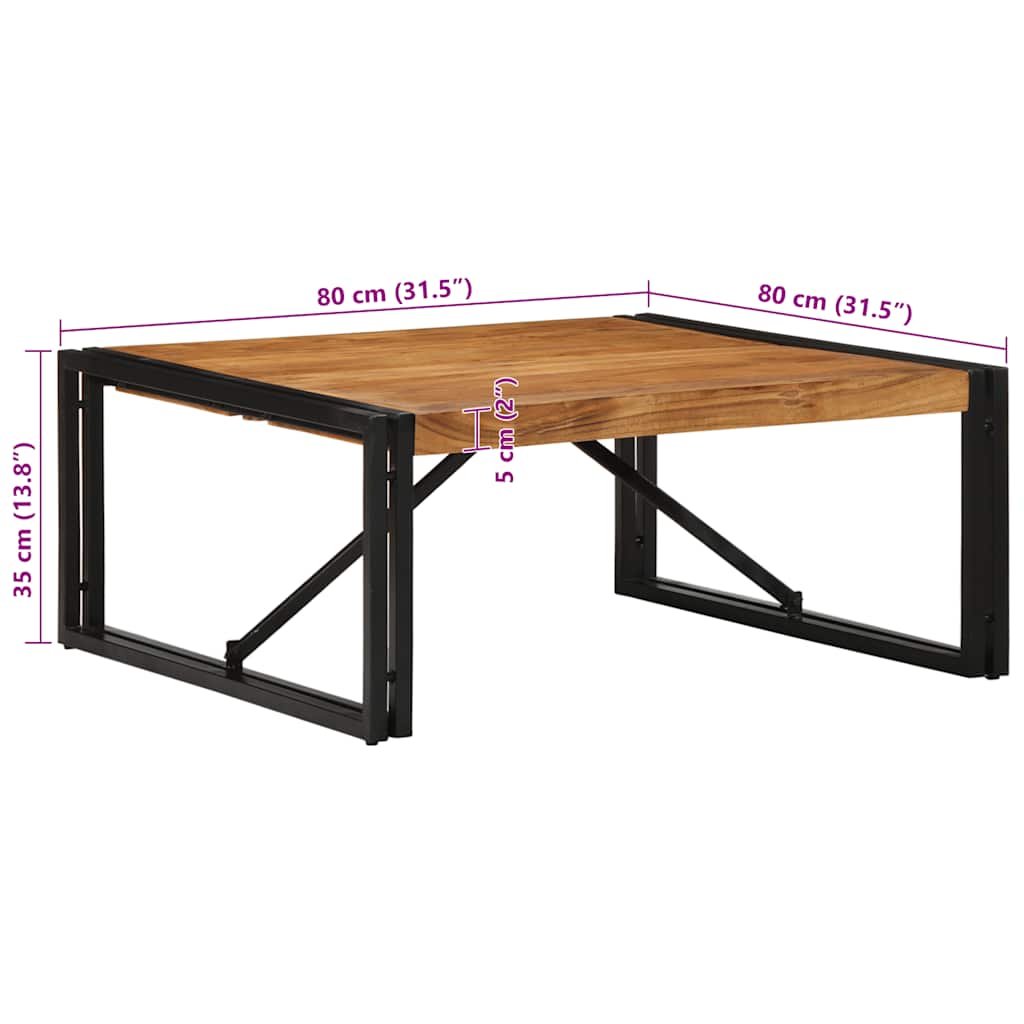 Masuta de cafea 80x80x35 cm din lemn masiv de salcam GartenMobel Dekor