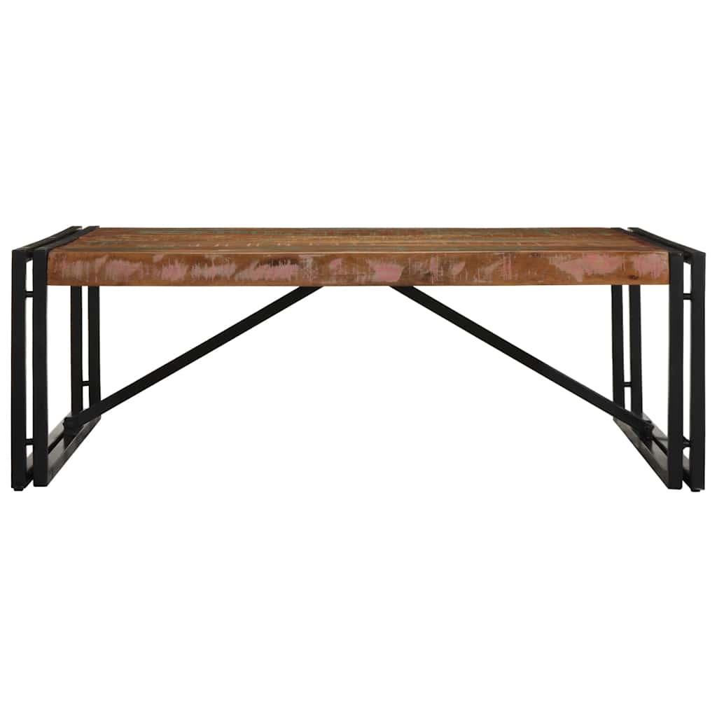 Masuta de cafea multicolora 100x100x35 cm lemn masiv recuperat GartenMobel Dekor