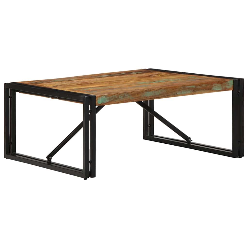 Masuta de cafea multicolora 80x80x35 cm lemn masiv recuperat GartenMobel Dekor