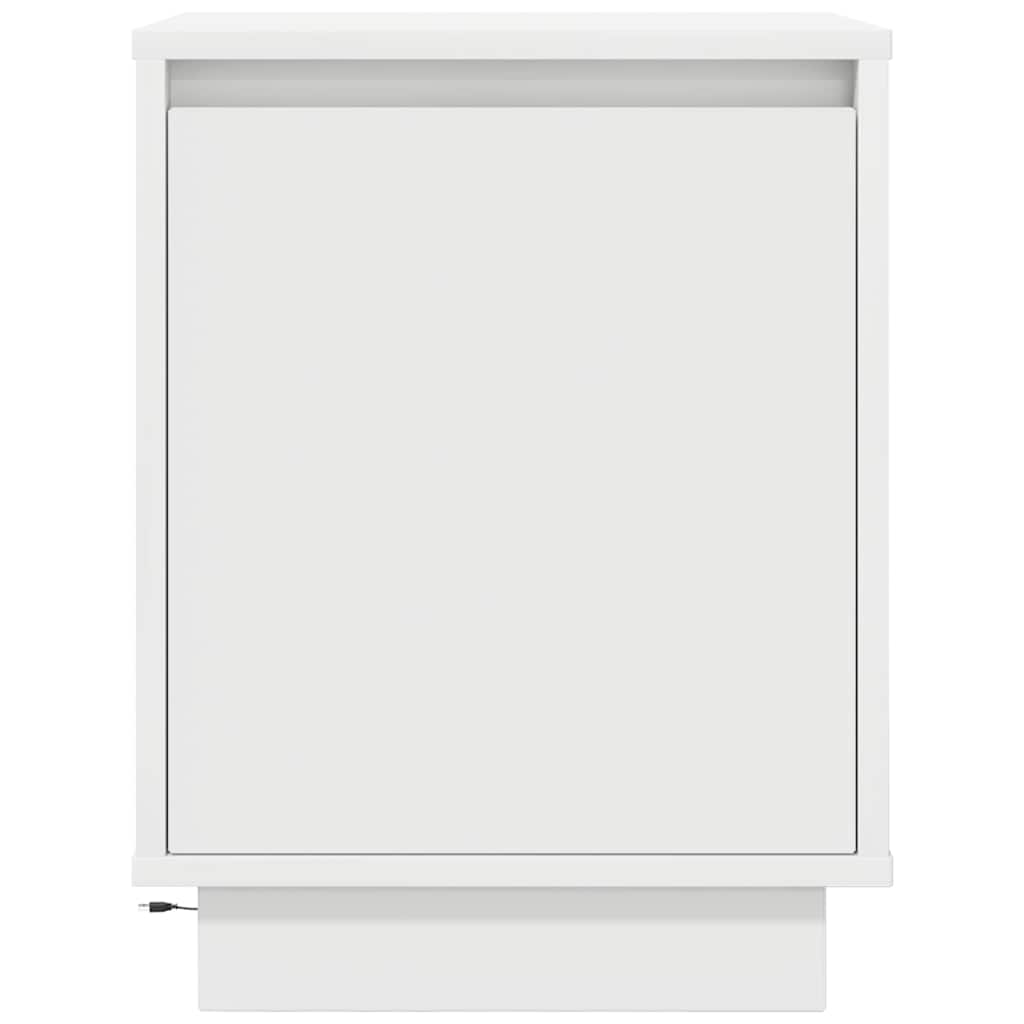 Noptiere cu lumini LED 2 buc Alb 38x34x50 cm GartenMobel Dekor