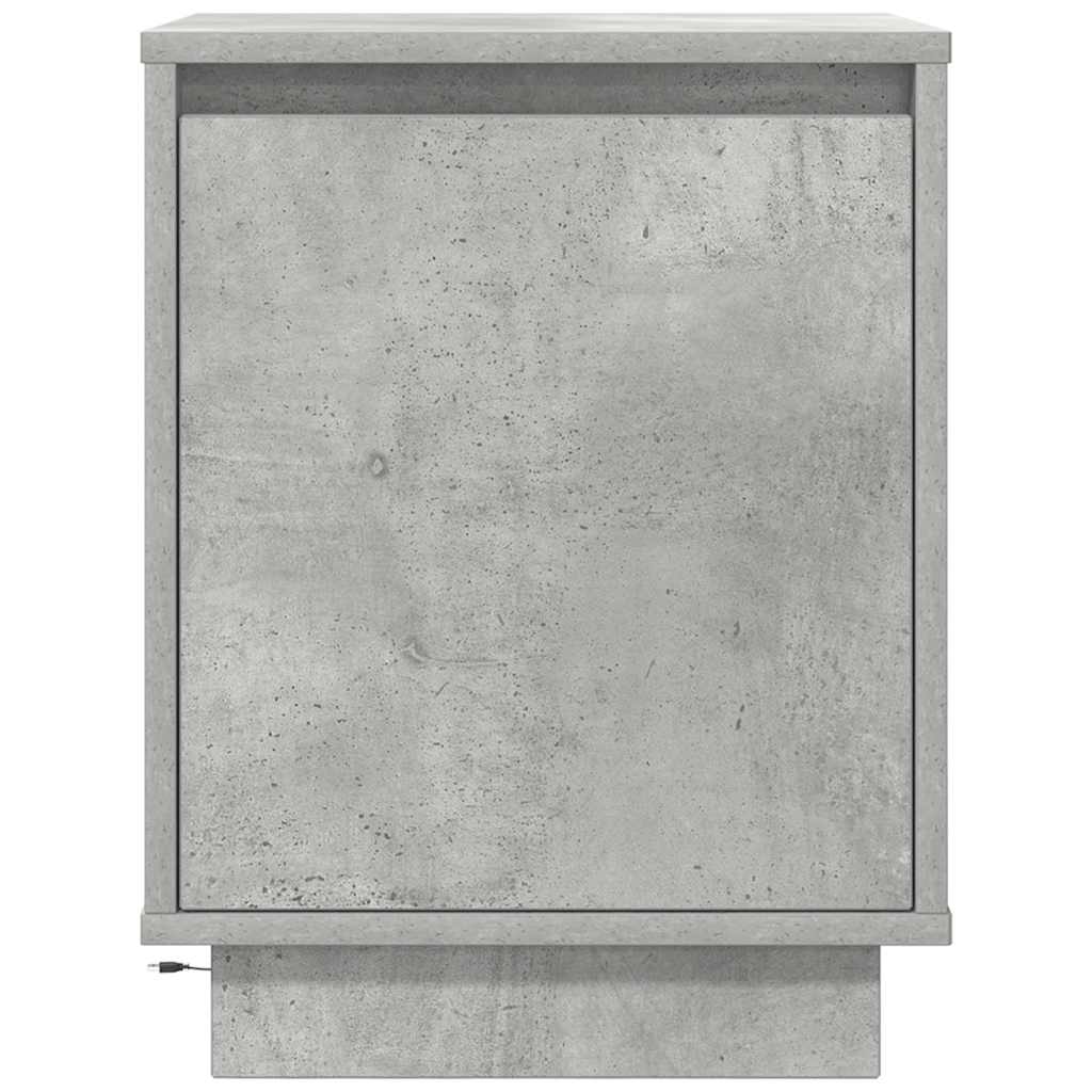 Noptiere cu lumini LED 2 buc Beton Gri 38x34x50 cm GartenMobel Dekor