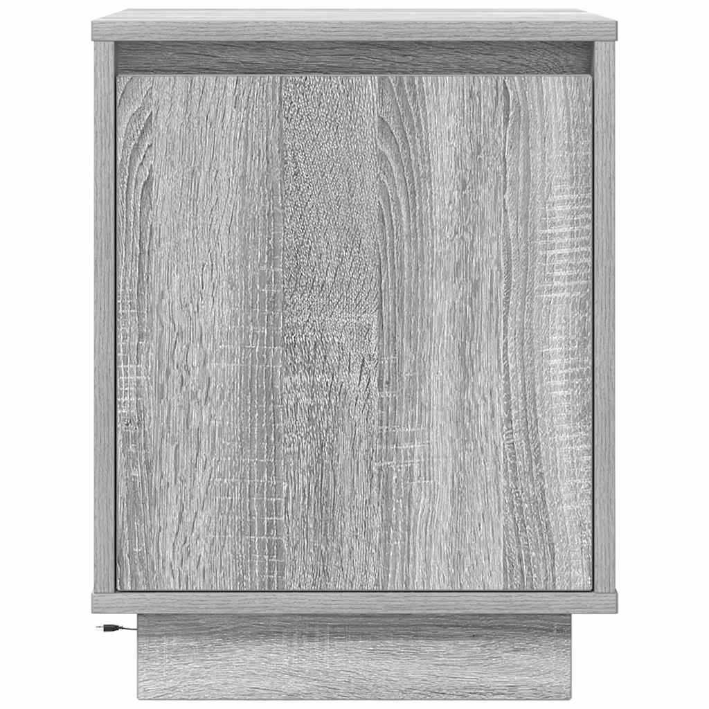 Noptiere cu lumini LED 2 buc Gri Sonoma 38x34x50 cm GartenMobel Dekor