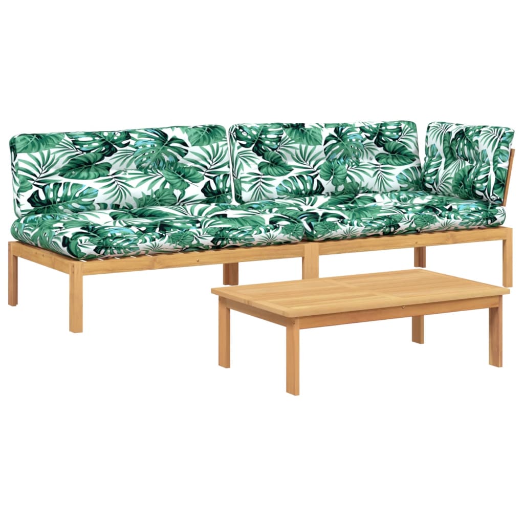 Set canapele grădină cu perne din paleți, 3 piese, lemn acacia GartenMobel Dekor
