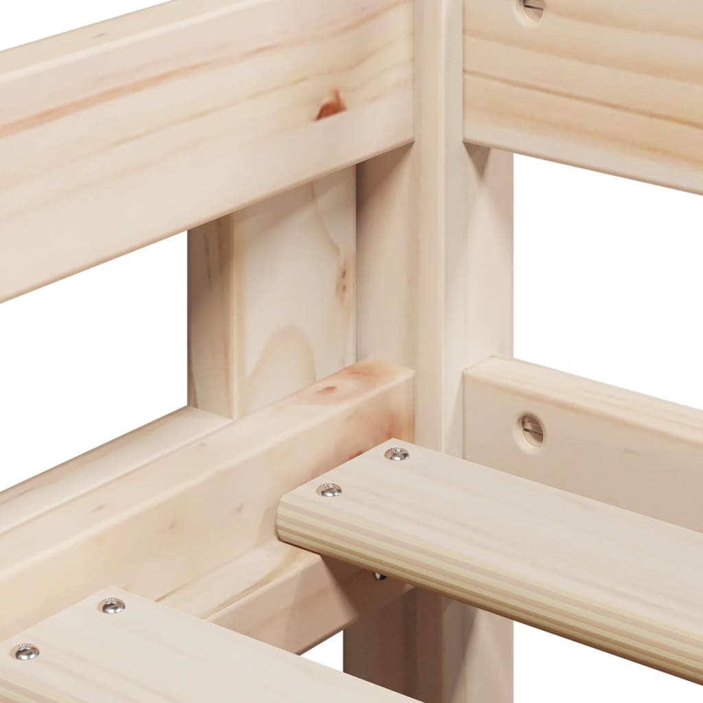 Pat supraetajat fără saltea, 90x190 cm, lemn masiv de pin GartenMobel Dekor