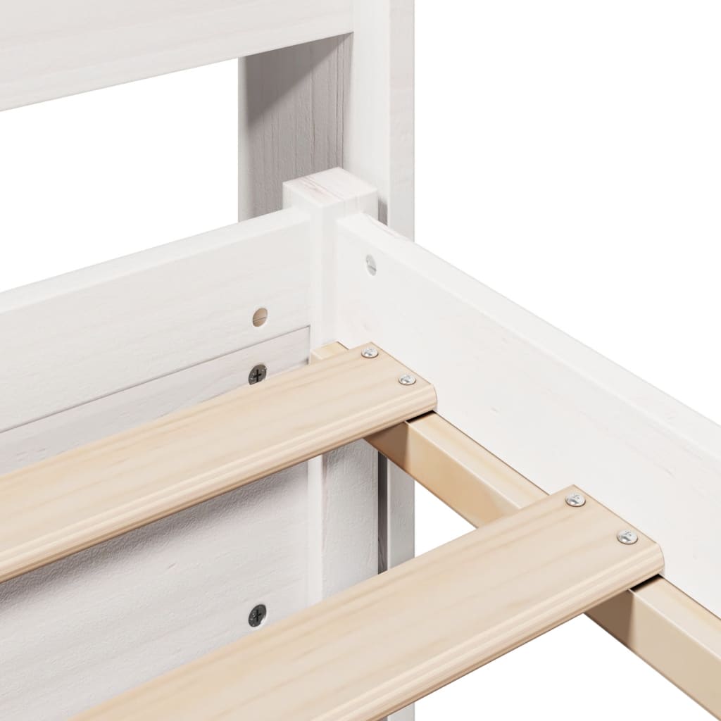 Cadru de pat cu tăblie fără saltea, alb, 200x200 cm GartenMobel Dekor