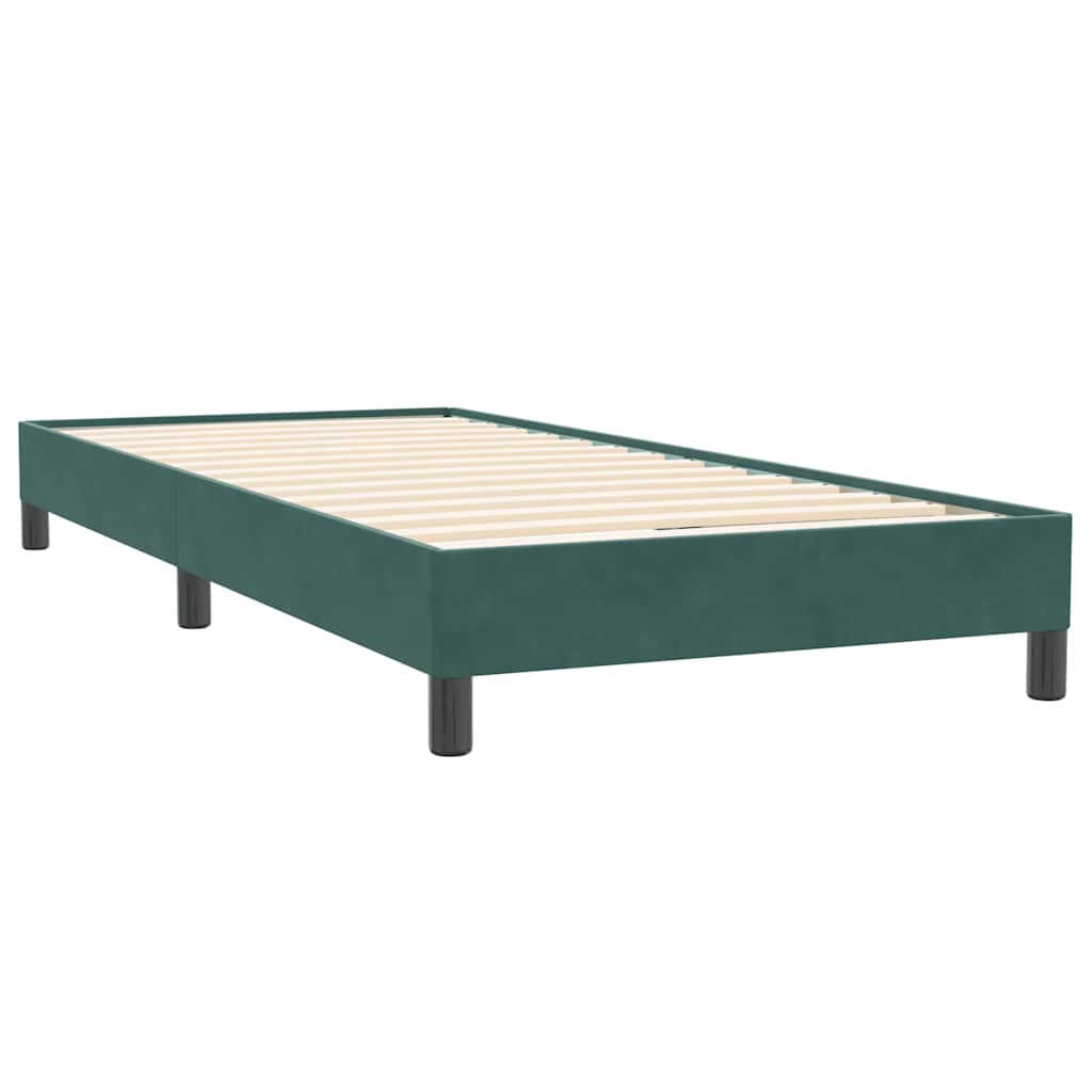 Pat box spring cu saltea, verde închis, 80x220 cm, catifea GartenMobel Dekor