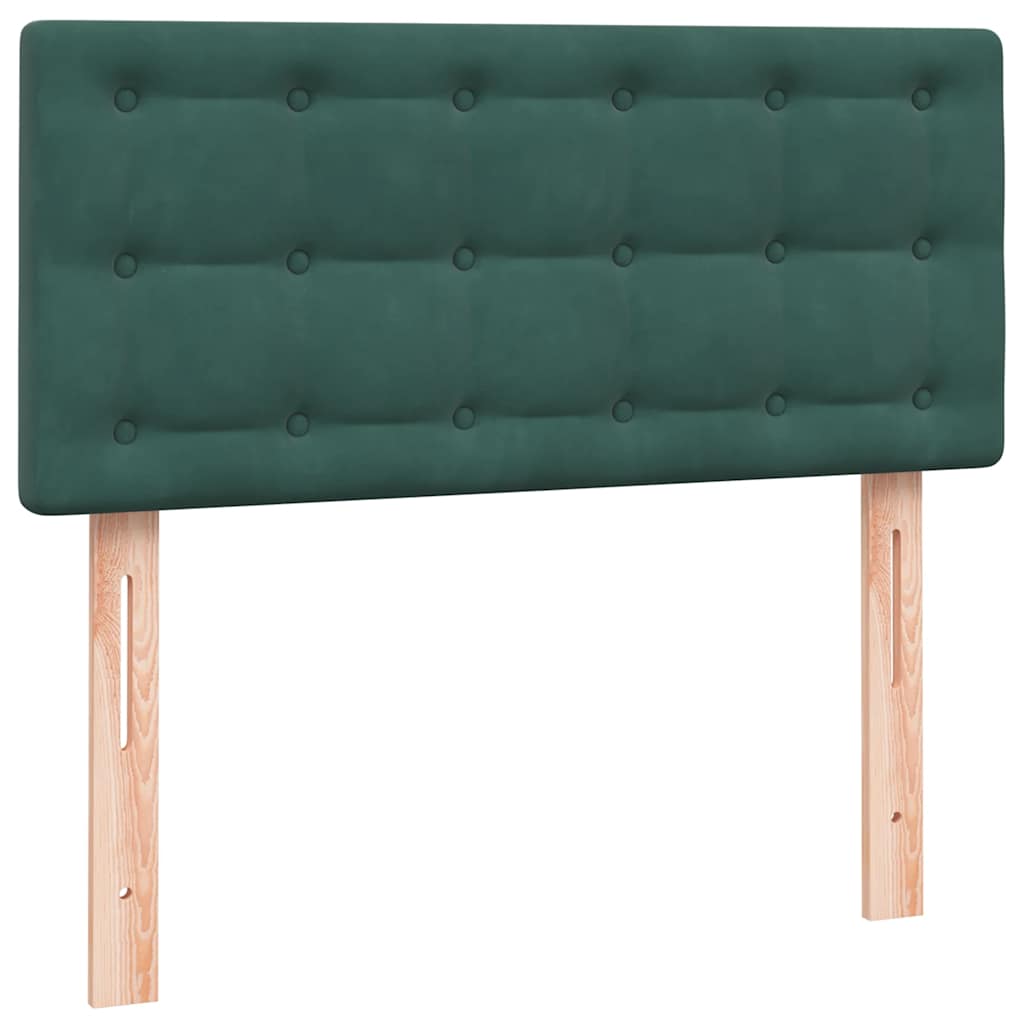 Pat box spring cu saltea, verde închis, 80x220 cm, catifea GartenMobel Dekor