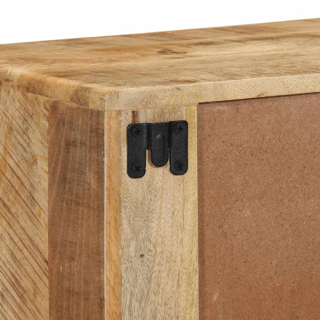 Dulap TV montat pe perete 100x32x25 cm lemn masiv Mango brut GartenMobel Dekor