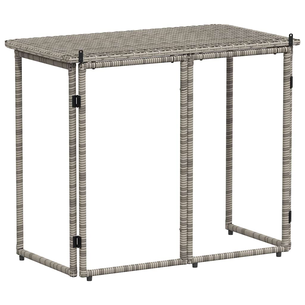 Masă de grădină pliabilă gri 90x51x75 cm Poly Ratan GartenMobel Dekor