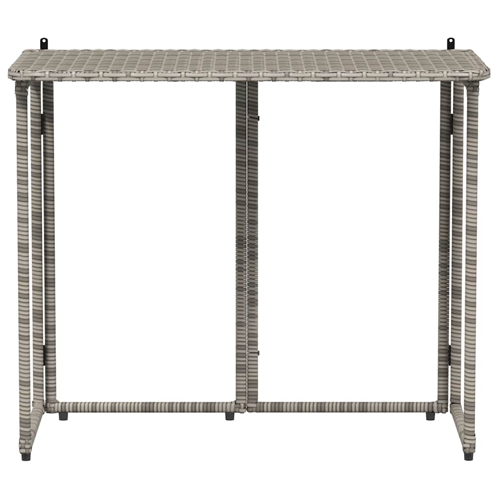 Masă de grădină pliabilă gri 90x51x75 cm Poly Ratan GartenMobel Dekor